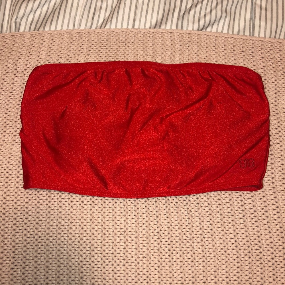 Albion Poppy strapless swim top